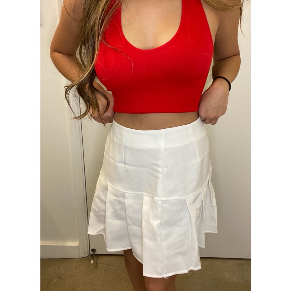 White Pleated Tennis Skirt